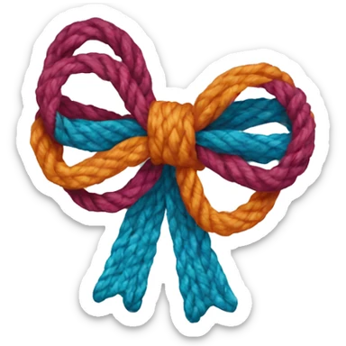 Yarn bow sticker