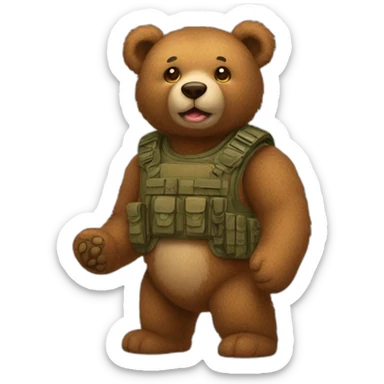 teddy-bear-raising-arma sticker