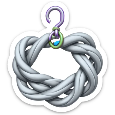 a sailor knot a rope to a metal hook sticker