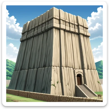 The massive defensive wall from Attack on Titan with 50-meter height sticker