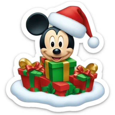 Mickey mouse christmas sticker