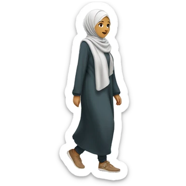 Hijabi girl walking  sticker