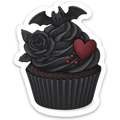 Gothic cupcake in f lite style, no background sticker
