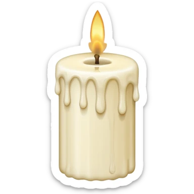 Thin and long Leaning Candle dripping wax as if someone is holding it sticker