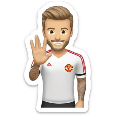 David beckham manchester united waving sticker
