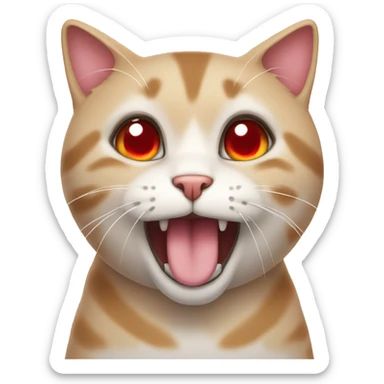 Cat drooling with heart eyes sticker