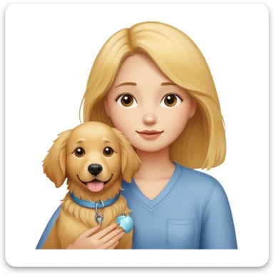girl and her pet dog sticker