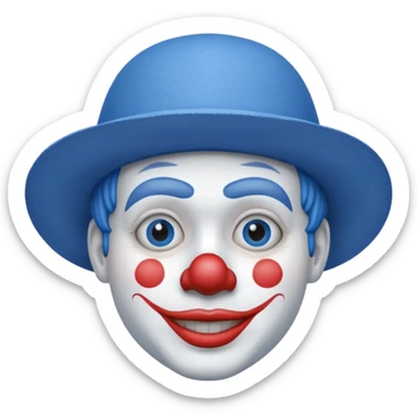 blue clown with blue hat sticker
