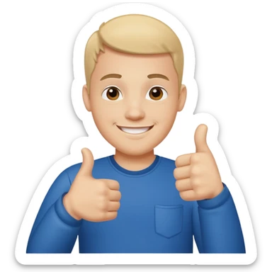 Man with autism with thumbs up sticker