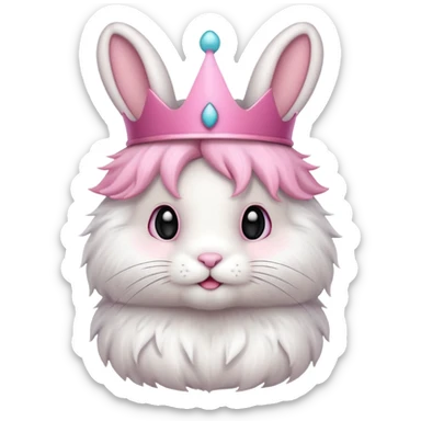 bunny with pink crown sticker
