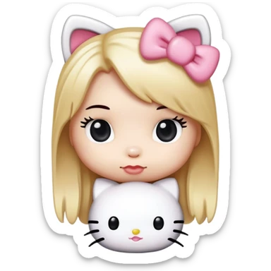 Cute hello kitty with blond hair sticker