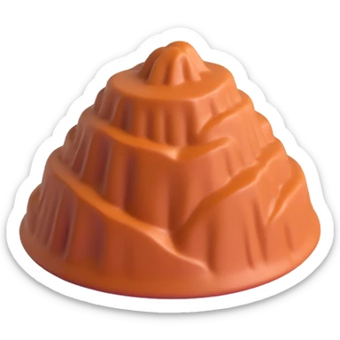 small mound of reddish-brown miso paste with thick textured surface and subtle ridges, slightly glossy, rich color, clean 3D style, soft lighting, emoji scale sticker