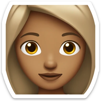 Light brown skin girl with light brown straight hair and dark brown eyes sticker
