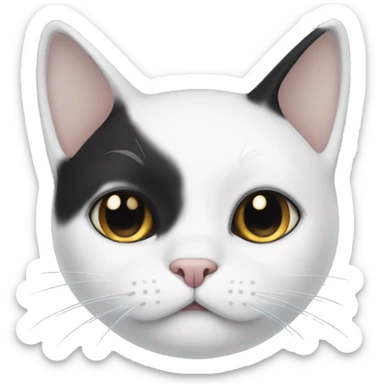 White cat with black ears  sticker