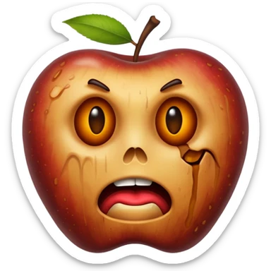 Rotten apple emoji no face sticker