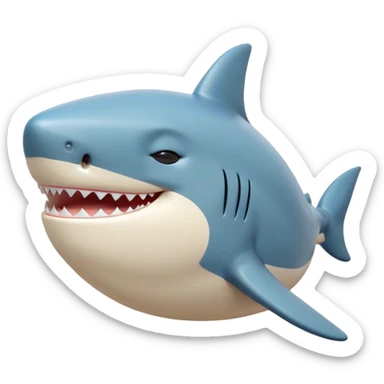 Meme-Worthy Cute Sleeping Shark Portrait Emoji, Head resting peacefully with a contented smile, showcasing a powerful, sleek build and a luxuriously soft streamlined body, eyes shut in a serene, restful drift, Simplified yet hilariously adorable features, highly detailed, glowing with a soft, drowsy light, high shine, relaxed and utterly lovable, stylized with an air of playful laziness, bright and heartwarming, soft glowing outline, capturing the essence of a comically sleepy shark, so meme‐worthy it feels like it could instantly become the next viral sensation of adorable oceanic slumber! sticker