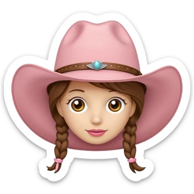 Soft pink cowgirl har sticker