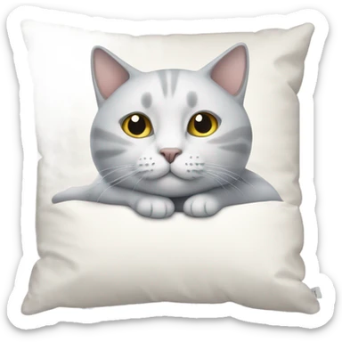 White-grey cat laying on the pillow sticker