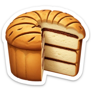 sweet bread sliced with cocoa lines inside sticker