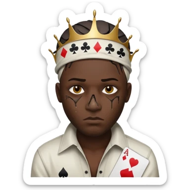 He Shot bullet on his head gangsta poker face sticker