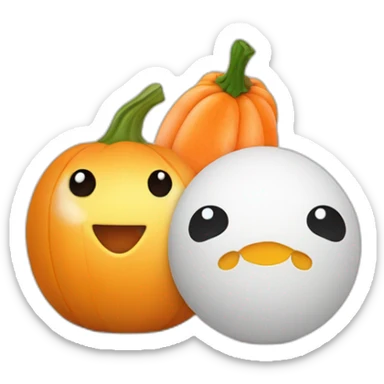 Citrouille,pingouin,oeuf et poisson sticker