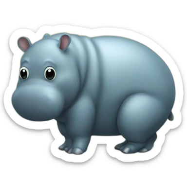 un hippopotame sur le dos d'une fourmis sticker
