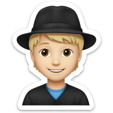 Ragazzo biondo con cappello nero sticker