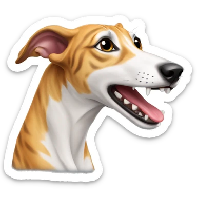 tiger greyhound licking sticker