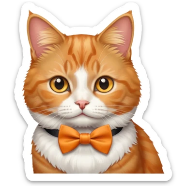 cat wearing a bow tie sticker