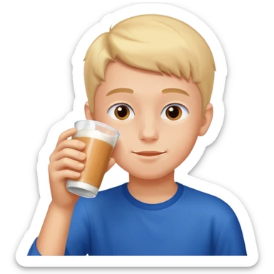 young boy drinking horlicks sticker