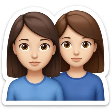 2 Besties g girls one dark brown hair one light brown hair sticker