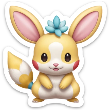Tropical Exotic Colorful Minccino-Buneary-Pachirisu-Emolga-fusion  sticker