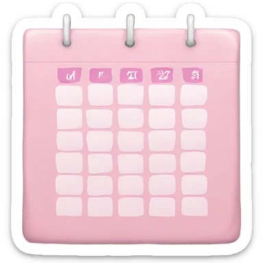 light pink calendar sticker