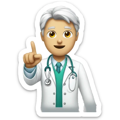 doctor pointing with finger at you sticker