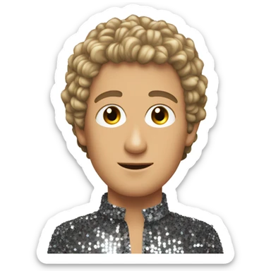 Roger daltry short hair wearing sequin shirt sticker