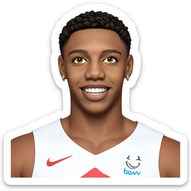 smiling boy with earrings sticker