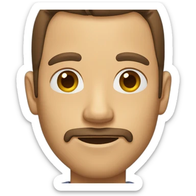 Man with short brown hair receding hairline short beard sticker