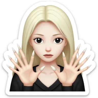a pale  human with long claws 'no eyes' sticker