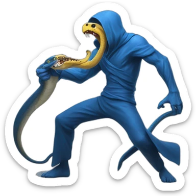 blue reaper fighting with a python sticker
