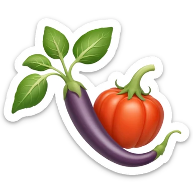 ratatouille, ícone minimalista de vegetais franceses, cores vibrantes sticker