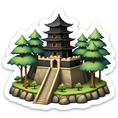ancient palace in the woods on an island sticker
