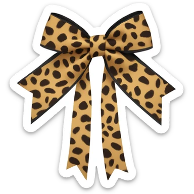 Cheetah print hair ribbon bow sticker