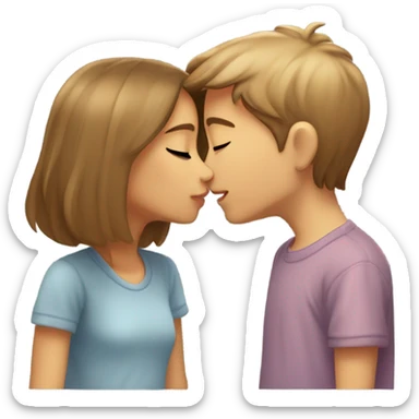 girl and boy kissing  sticker