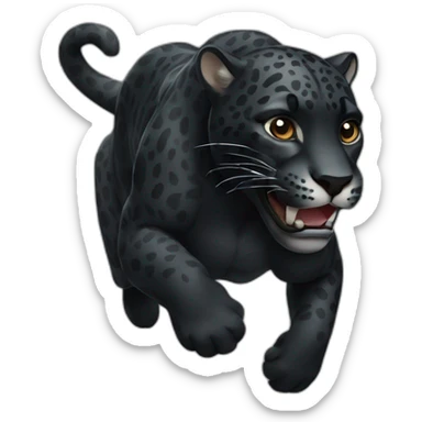 black running jaguar sticker