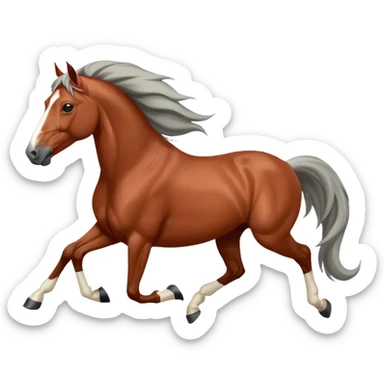 Tito’s running red roan white face  racehorse sticker