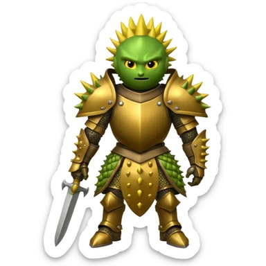 DURIAN KNIGHT WITH SHIELD sticker
