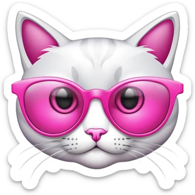 cat-eye shaped safety glasses with bright pink lenses, fashionable protection sticker