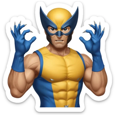 wolverine marvel superhero full mask upper body shot sticker