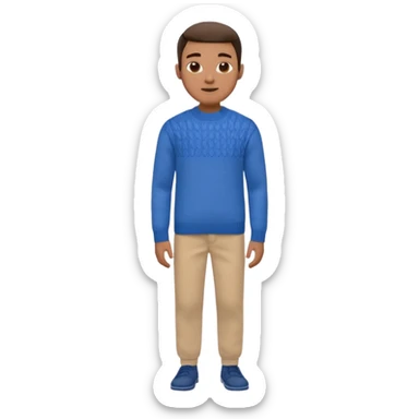 man in blue smart jumper and blue chinos trousers sticker