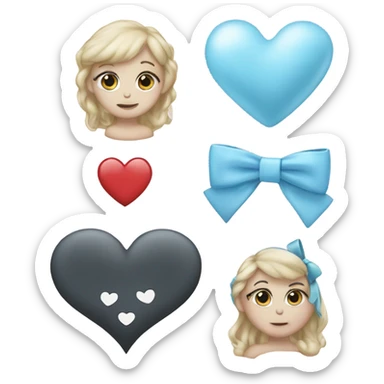 A baby blue heart and coquette bow  sticker